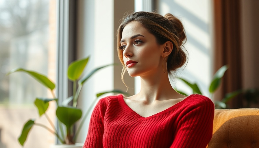 Elegant woman in a red sweater looking relaxed, napping boosts creativity.