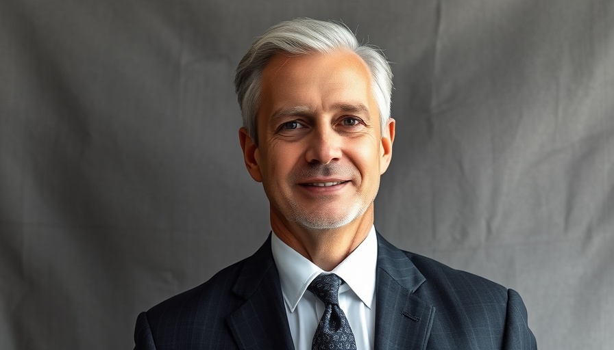 Professional portrait of a smiling man in a suit. Optimal for veterinary media storytelling.