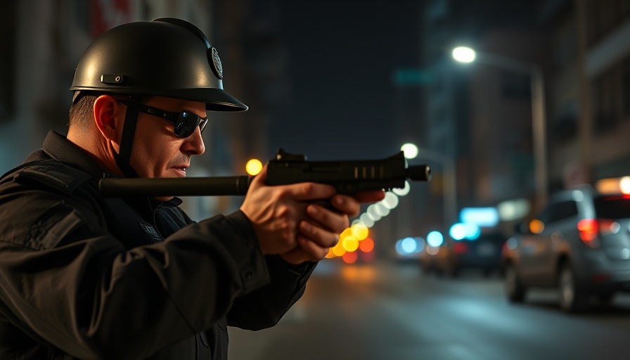 Police officer ensures safety during nighttime encounter