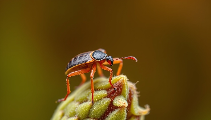 Tick on green plant, illustrating transmission of tick-borne pathogens.