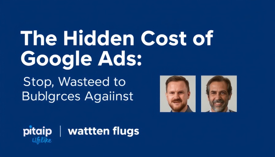Webinar banner on Google Ads tax with speakers' headshots, blue background.