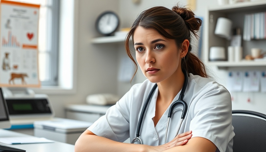 Concerned veterinary worker reflecting on broken company promises.