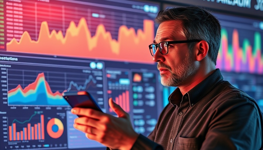 Man comparing traffic stats without and with AI, medspa marketing focus.