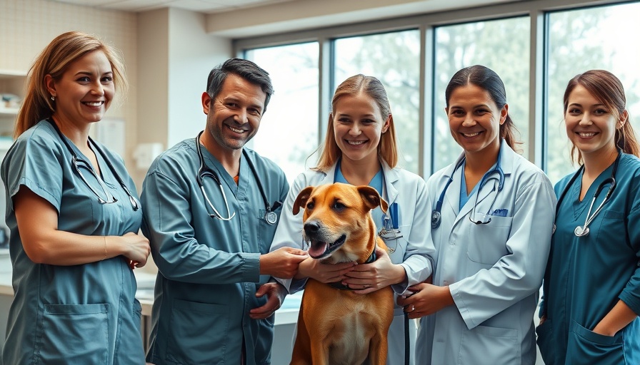 Veterinarians giving back by caring for an animal.