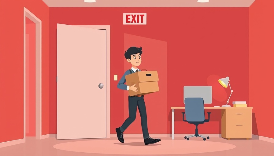 Employee quitting at MedSpa, leaving office with belongings.