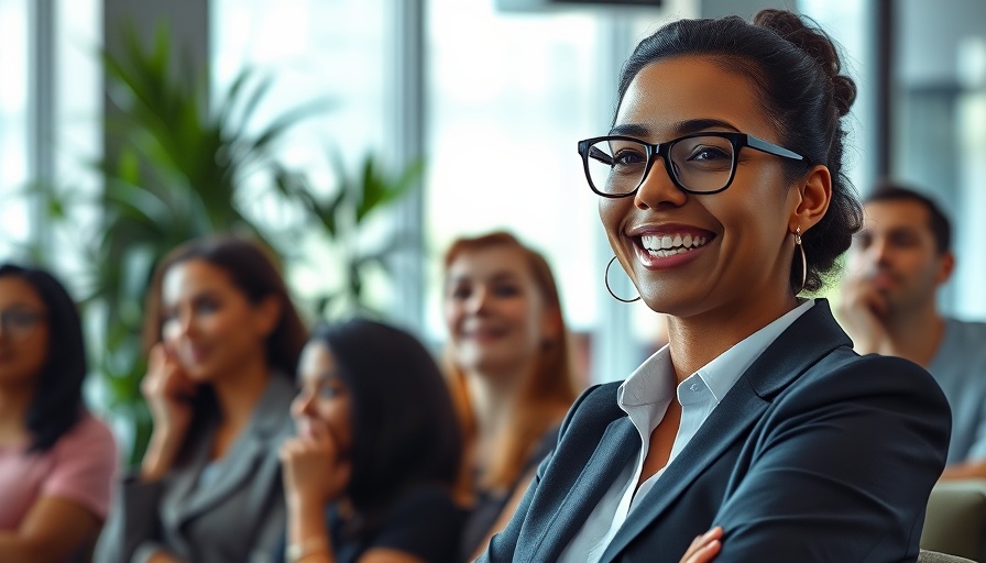 Confident woman discussing Master Due Diligence for MedSpas in a bright office.