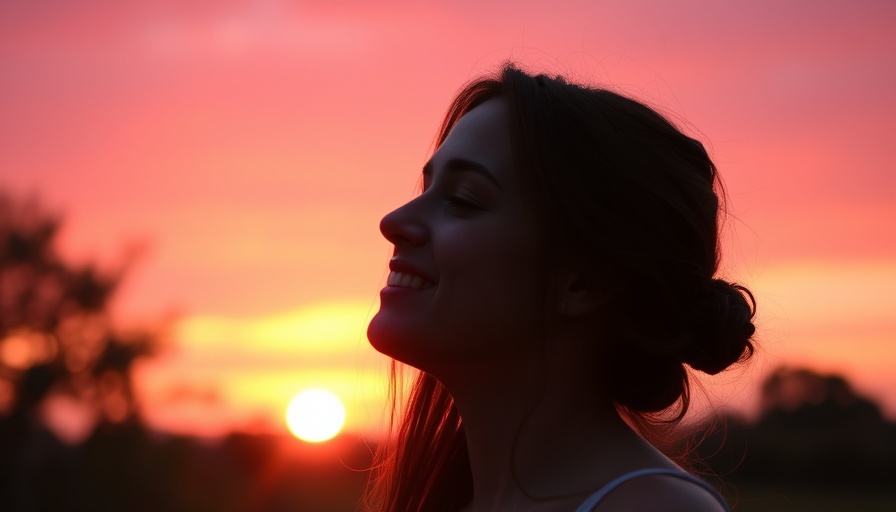 Unplug During Vacation MedSpa: Woman enjoying a sunset in serenity.