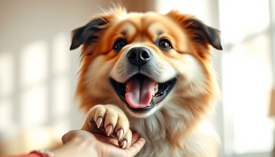 Fluffy dog with vet checking paw, highlighting emergency use of animal drugs.