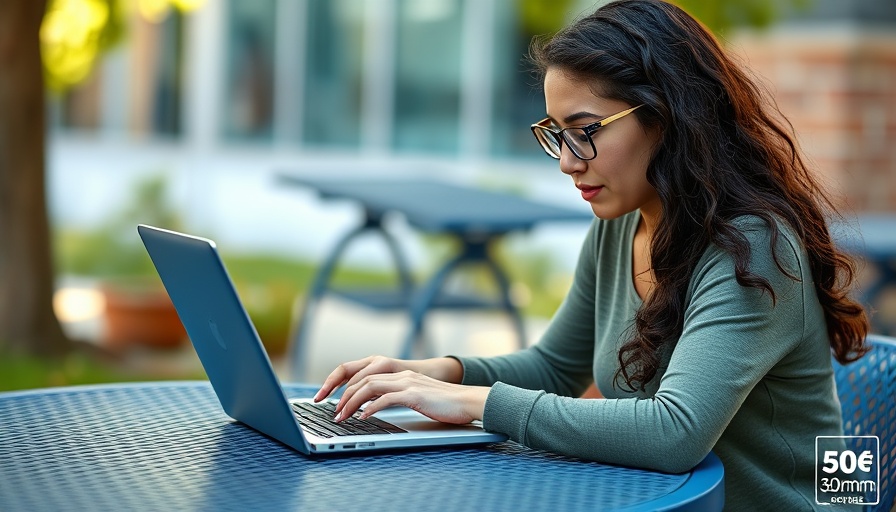 Digital platform connects students with externships on laptop outdoors.