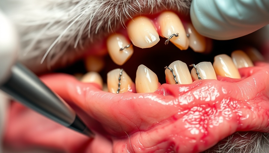Close-up view of canine crown amputations in veterinary practice.