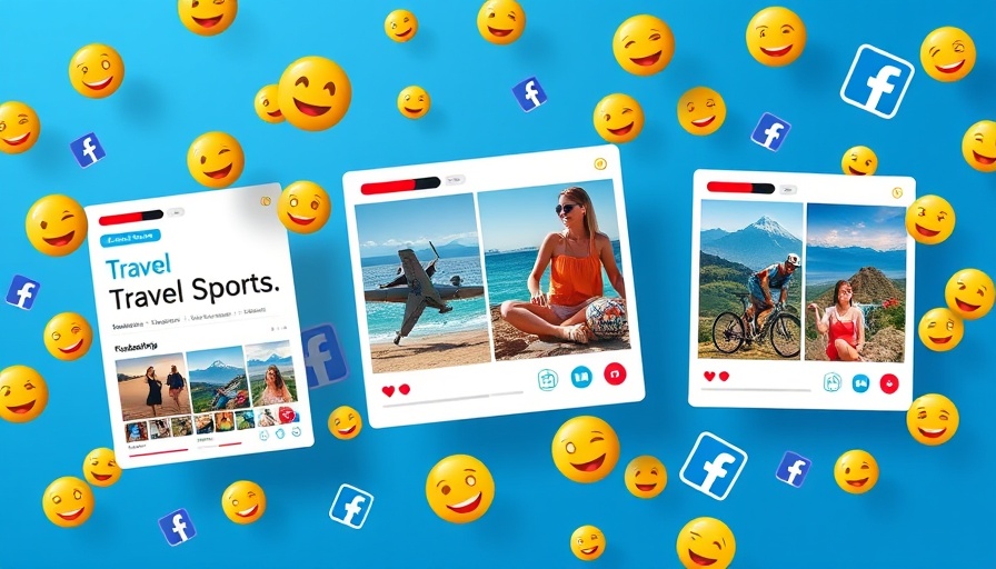Social media visuals depicting Facebook marketing concepts.