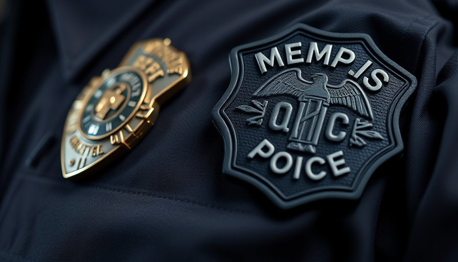Memphis Police badge on uniform, highlighting local initiatives.