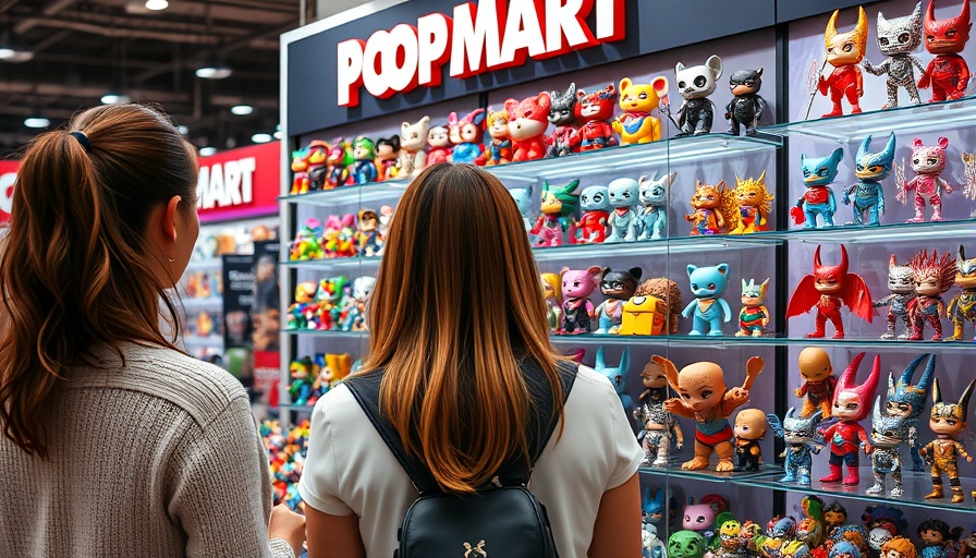 Pop Mart's Labubu figures observed by women at convention display