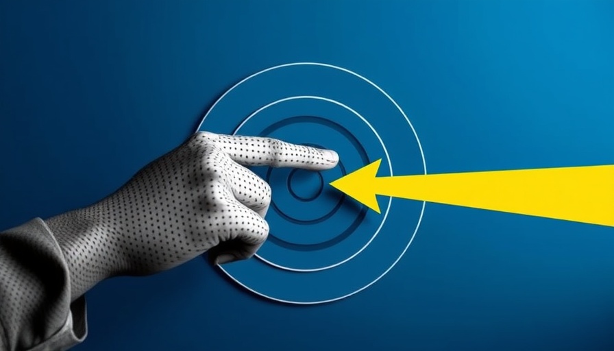 Illustration showing PPC goals for veterinary clinics, featuring a hand and target.