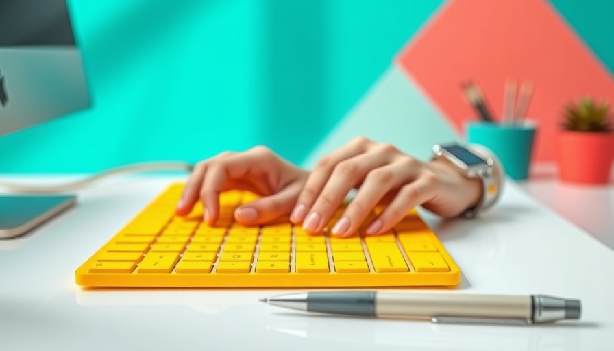 Developing a strong brand voice for MedSpas: vibrant keyboard setup.