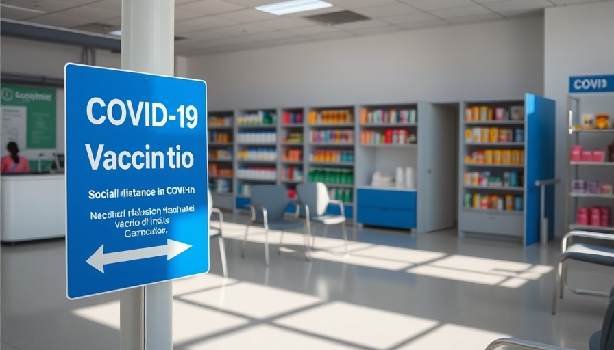 COVID-19 vaccination eligibility sign in clinic check-in area.