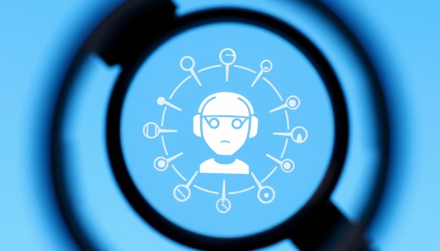 AI icon analysis with magnifying glass for Google AIO and ChatGPT.