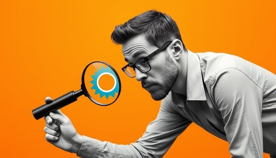 Inquisitive man examining magnifying glass icon for alternative search engines.