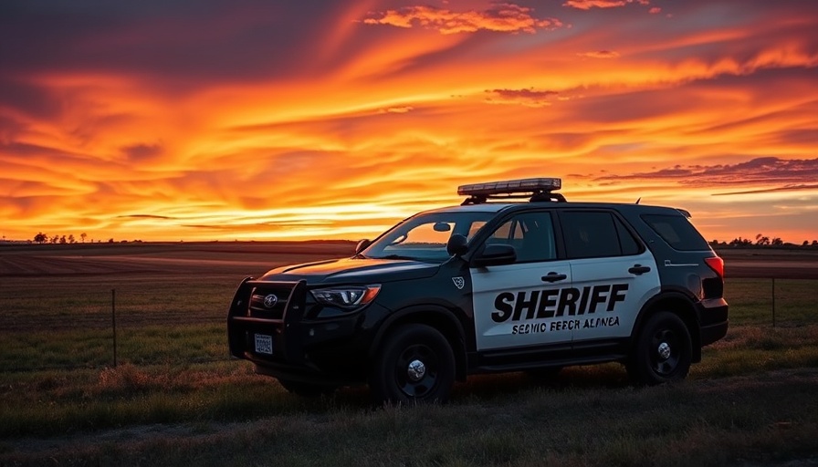 Sheriff SUV in rural New York at sunset linked to crimefighting funding initiatives