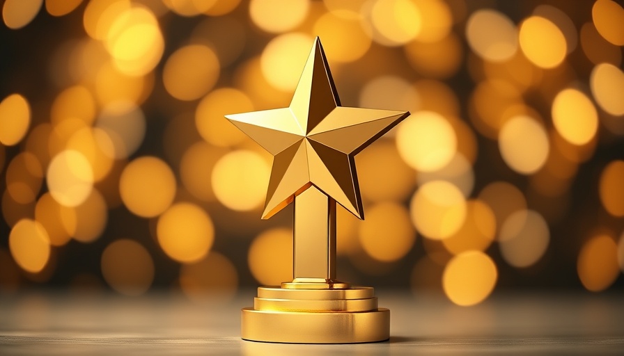 VETTY Awards 2025 submissions gold star trophy with bokeh lights.