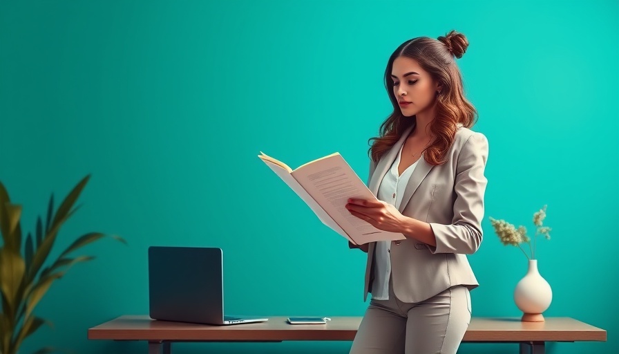 Content Syndication for Veterinary Clinics: Woman reviewing data at desk.