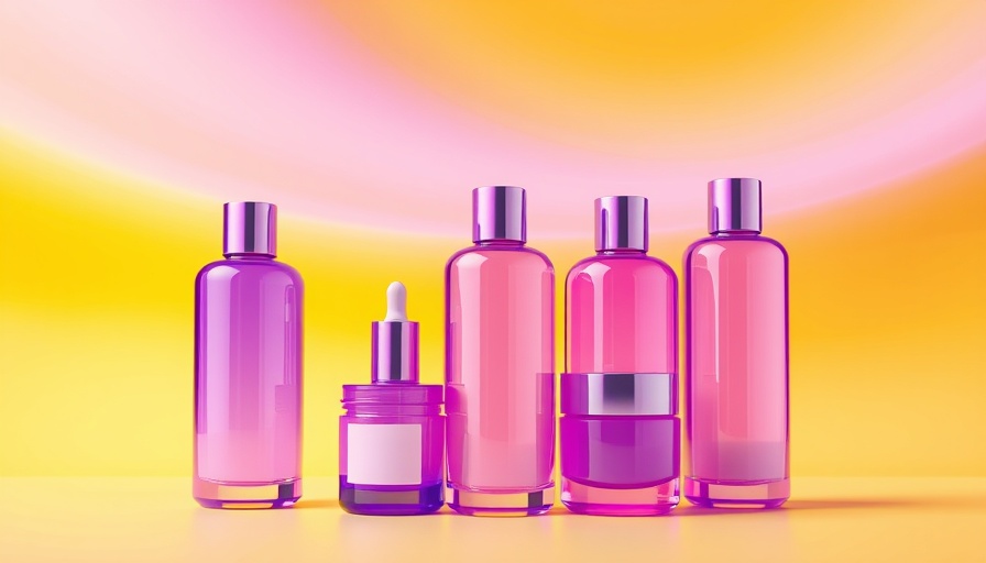 Vibrant colorful abstract skincare bottles showcasing skincare innovations.