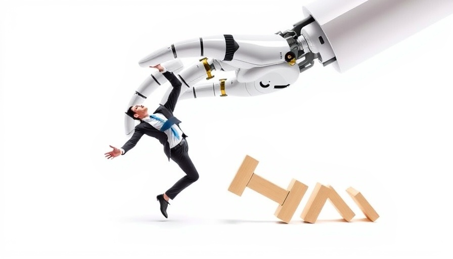 AI influences business with domino effect illustration