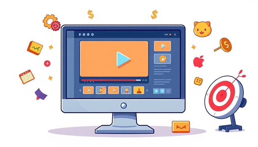 YouTube profanity monetization concept with video icons and dollar signs.