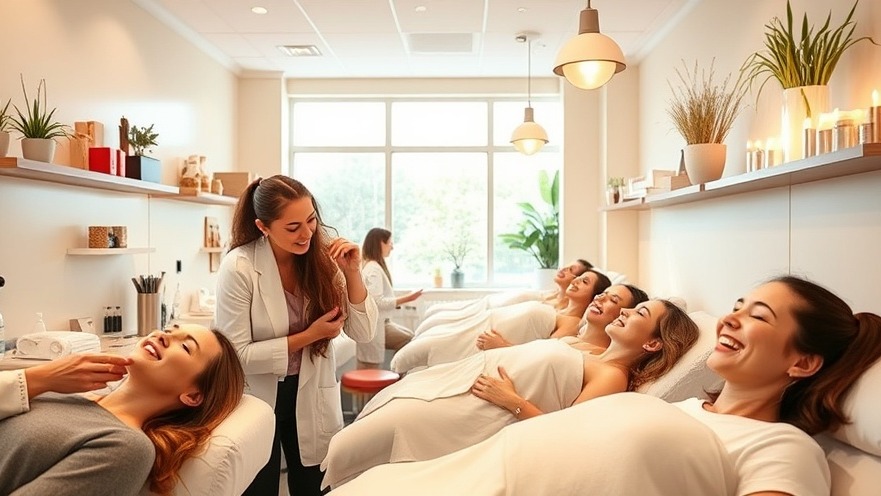 Happy clients enjoying MedSpa services in a bright, inviting environment.