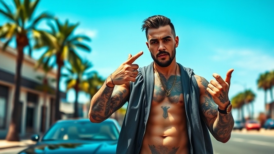 Tattooed man gesturing on street, highlighting police reform and community trust.