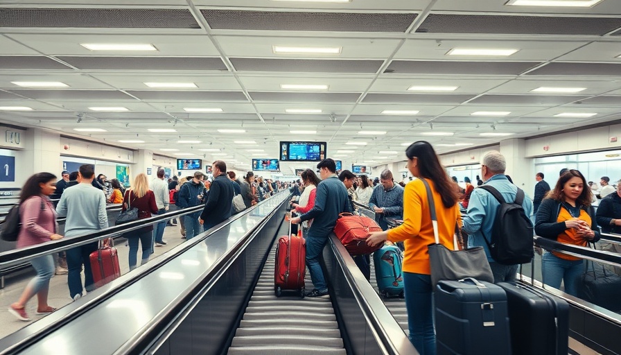 Busy Tampa International Airport security during spring break