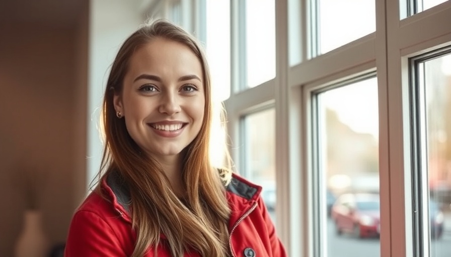 Rebecca Osmond found safe, smiling indoors in a red jacket.