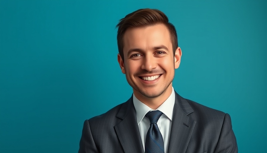 Confident portrait of a man in a suit, smiling brightly.