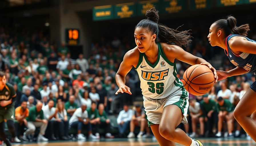 USF women's basketball player in action, NCAA March Madness