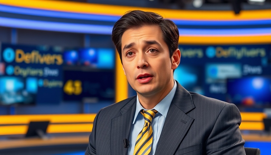 Suncoast recent news anchor delivering update in modern studio.