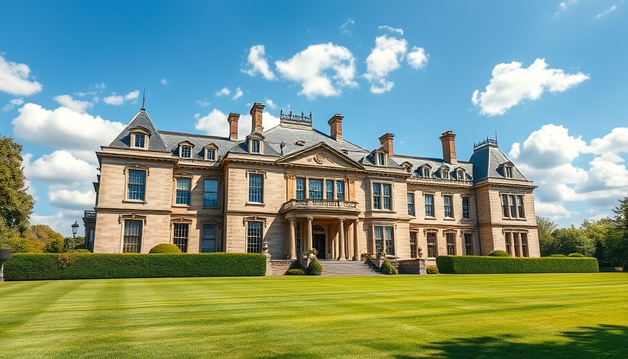 Gilded Age mansion in Newport Rhode Island on a sunny day.