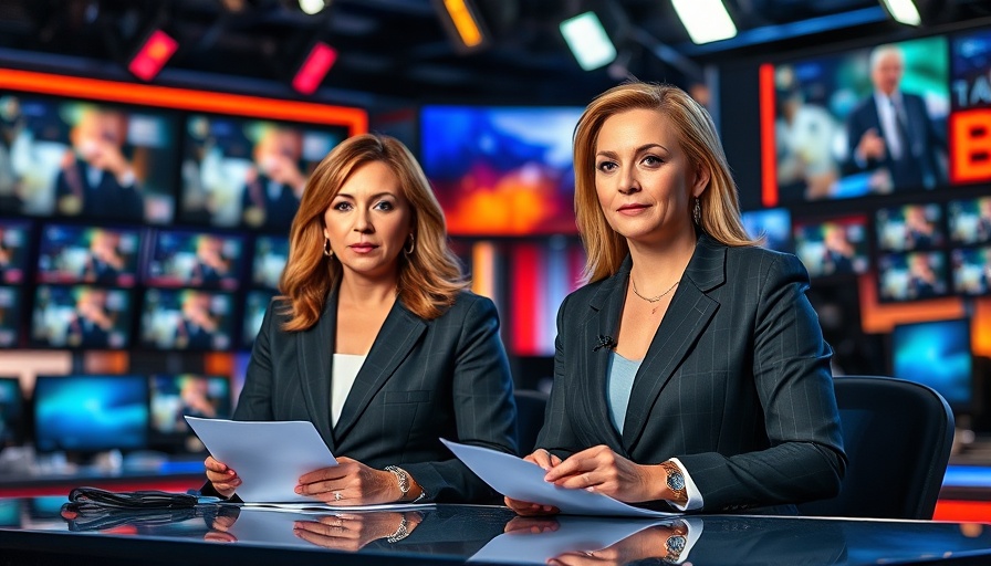 News anchors delivering Sun Coast recent news in a bright newsroom.