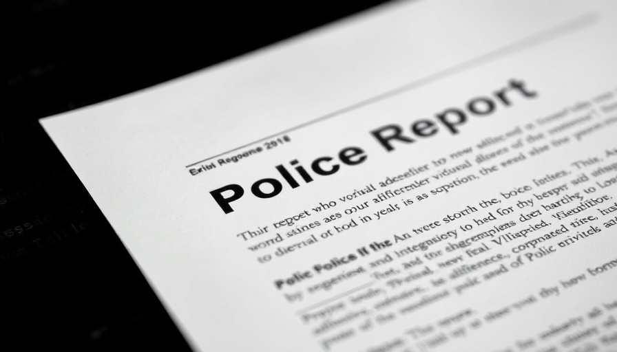 Blurred police report related to dating violence awareness.