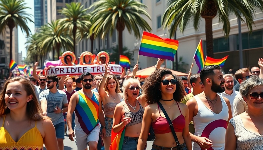 Colorful Tampa Pride Festival parade with diverse group celebrating