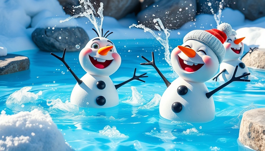 Joyful snowman figures at Disney World Water Parks