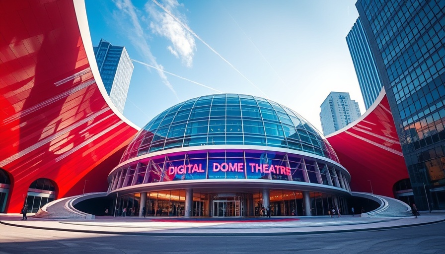 Futuristic Digital Dome Theatre at MOSI Tampa with vibrant architecture.