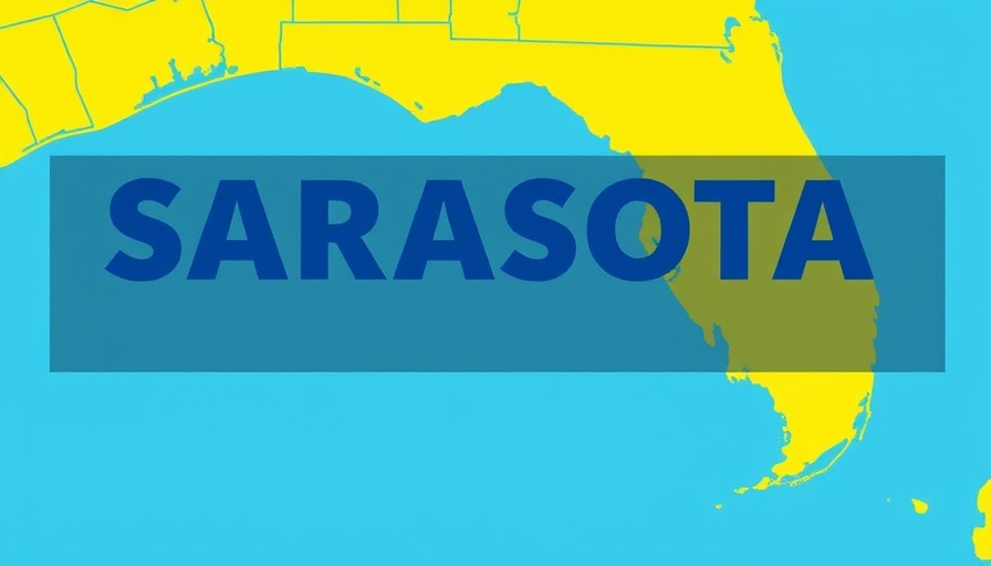 Sarasota map with news overlay discussing Florida condo safety concerns.