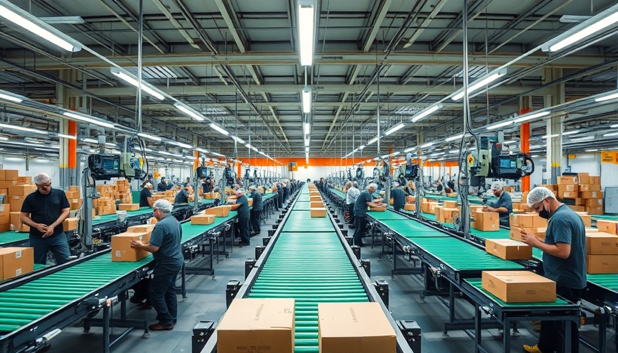 Florida E-Verify Mandate: Workers in a factory setting on an assembly line.