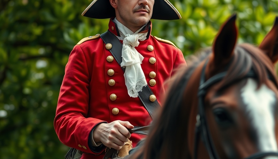 Reenactor in colonial uniform at 250th Anniversary of the Battle of Lexington and Concord.
