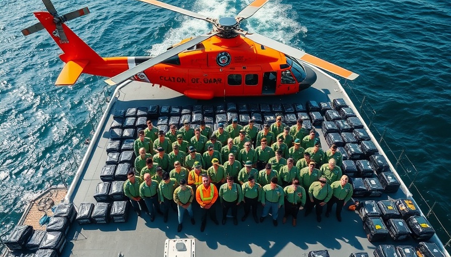 Coast Guard drug seizure in Florida, crew and helicopter on deck.