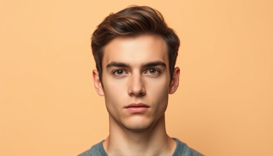 Portrait of a young male suspect with serious expression.