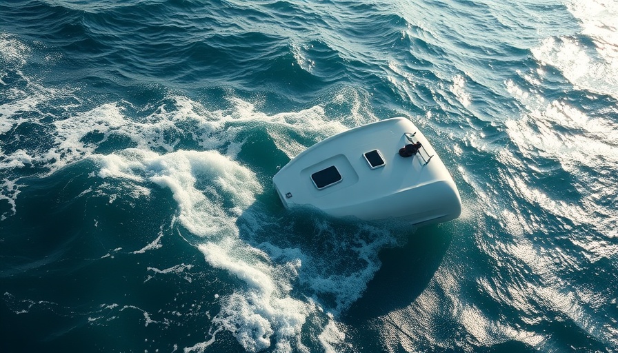 Boat capsizes at St. Lucie Inlet with person clinging to hull.