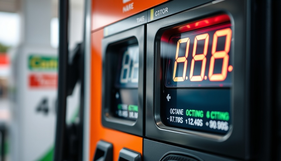 Gas pump close-up showing price and octane ratings, Florida gas prices dropping.
