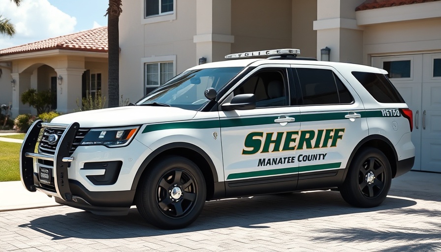 Manatee County Sheriff SUV parked outside a building.