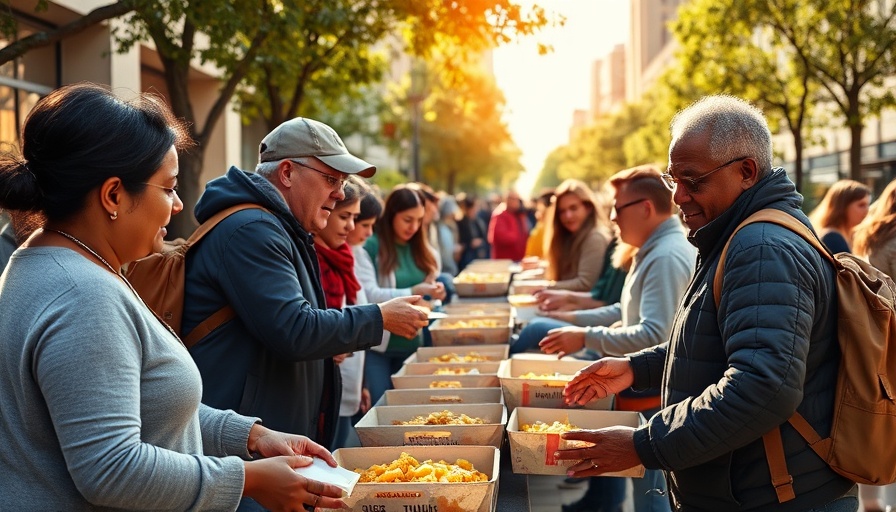 Volunteers serving Easter meal in Tampa outdoors